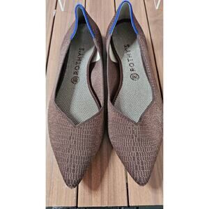 Rothys The Point‎ Ballet Flats Womens Size 12 Shoes Truffle Python Brown Retired